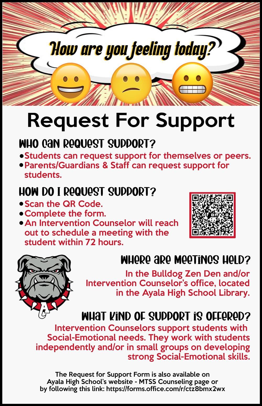  Request for Support